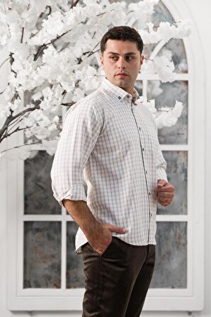 Advante Geniş Kesim Cepli Kareli Mevsimlik Kumaş Erkek Gömlek