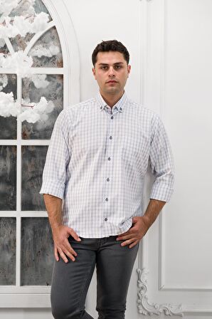 Advante Geniş Kesim Cepli Kareli Mevsimlik Kumaş Erkek Gömlek