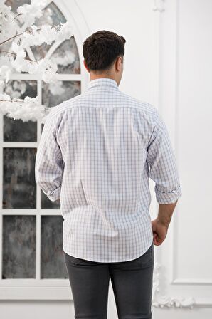 Advante Geniş Kesim Cepli Kareli Mevsimlik Kumaş Erkek Gömlek