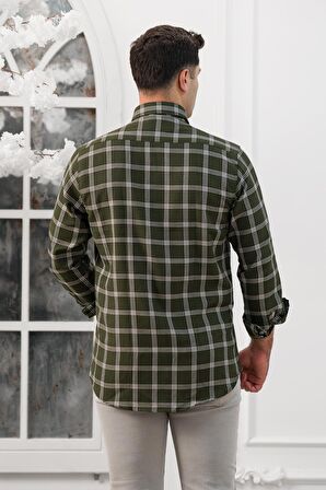 Advante Slimfit Ekoseli Yaka Düğmeli Mevsimlik Kumaş Erkek Gömlek