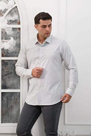 Advante Ekoseli Slimfit Uzun Kollu Erkek Gömlek