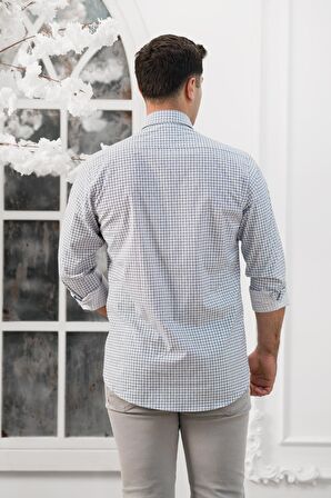 Advante Ekoseli Slimfit Uzun Kollu Erkek Gömlek