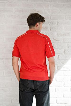 Microfilament Kumaş Fermuarlı Polo Yaka Slimfit T-shirt