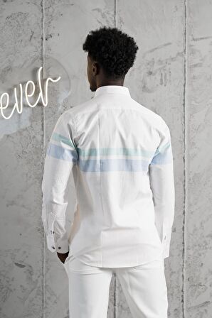 Advante Panolu Yaka Düğmeli Pamuklu Slimfit Yazlık Gömlek