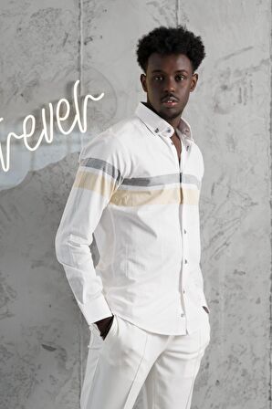 Advante Panolu Yaka Düğmeli Pamuklu Slimfit Yazlık Gömlek