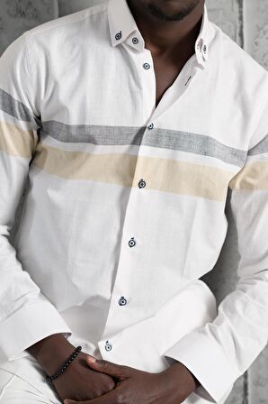 Advante Panolu Yaka Düğmeli Pamuklu Slimfit Yazlık Gömlek