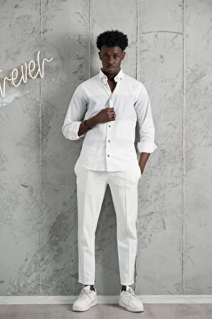 Advante Panolu Yaka Düğmeli Pamuklu Slimfit Yazlık Gömlek