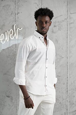 Advante Panolu Yaka Düğmeli Pamuklu Slimfit Yazlık Gömlek