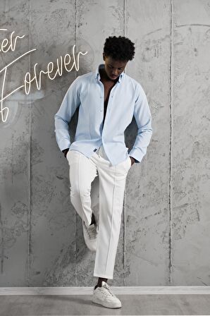 Advante Armürlü Likralı Yaka Düğmeli Slimfit Yazlık Gofre Kumaş Gömlek