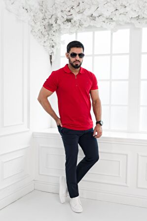 Paul Martin Fermuarlı Polo Yaka %100 Pamuk Regular Fit T-shirt