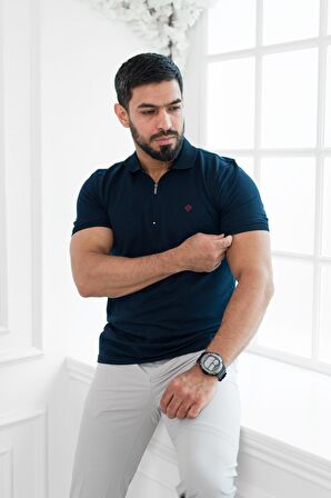 Paul Martin Fermuarlı Polo Yaka %100 Pamuk Regular Fit T-shirt