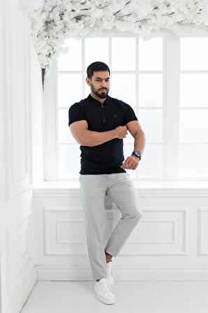 Paul Martin Fermuarlı Polo Yaka %100 Pamuk Regular Fit T-shirt