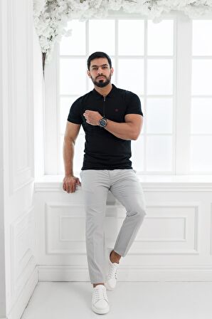 Paul Martin Fermuarlı Polo Yaka %100 Pamuk Regular Fit T-shirt