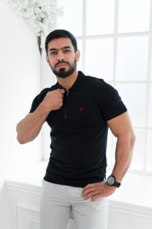 Paul Martin Fermuarlı Polo Yaka %100 Pamuk Regular Fit T-shirt