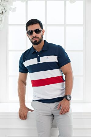 Paul Martin Polo Yaka %100 Pamuk Parça Desenli Regular Fit T-shirt