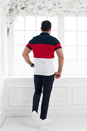 Paul Martin Polo Yaka %100 Pamuk Büyük Parça Desenli Regular Fit T-shirt