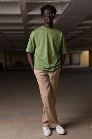 Bisiklet Yaka %100 Pamuklu Oversize (Geniş Model) T-shirt