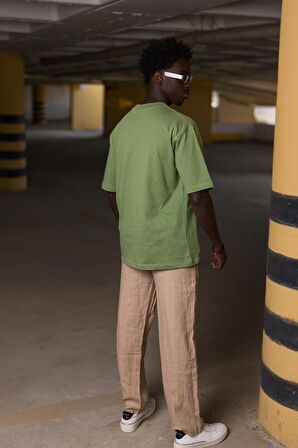 Bisiklet Yaka %100 Pamuklu Oversize (Geniş Model) T-shirt