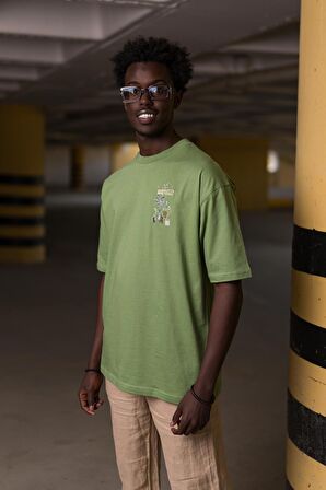 Bisiklet Yaka %100 Pamuklu Oversize (Geniş Model) T-shirt