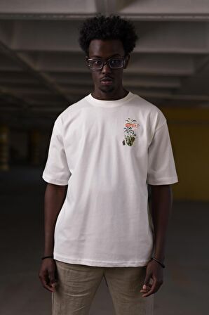 Bisiklet Yaka %100 Pamuklu Oversize (Geniş Model) T-shirt
