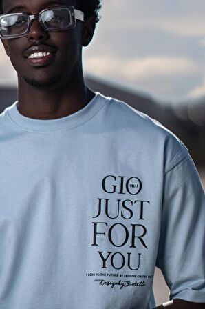 Bisiklet Yaka %100 Pamuklu Baskılı Oversize (Geniş Model) T-shirt