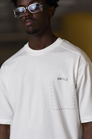 Bisiklet Yaka %100 Pamuklu Arkası Baskılı Oversize (Geniş Model) T-shirt