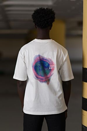 Bisiklet Yaka %100 Pamuklu Arkası Baskılı Oversize (Geniş Model) T-shirt