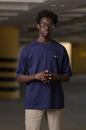 Bisiklet Yaka %100 Pamuklu Arkası Baskılı Oversize (Geniş Model) T-shirt