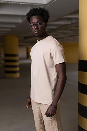 Bisiklet Yaka %100 Pamuklu Basic Oversize (Geniş Model) T-shirt