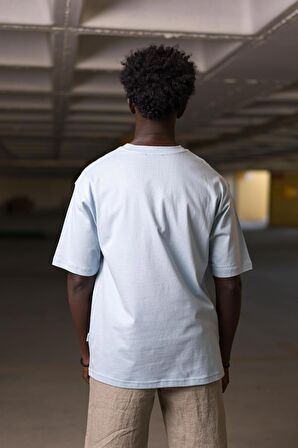 Bisiklet Yaka %100 Pamuklu Önü Baskılı Oversize (Geniş Model) T-shirt