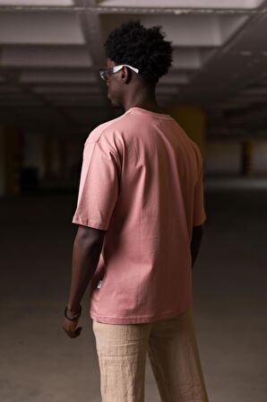 Bisiklet Yaka %100 Pamuklu Önü Baskılı Oversize (Geniş Model) T-shirt