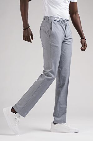 Ecer Slimfit Beli Yarım Lastikli Ve İplikli İnce Çizgili Yazlık Jogger Pantolon