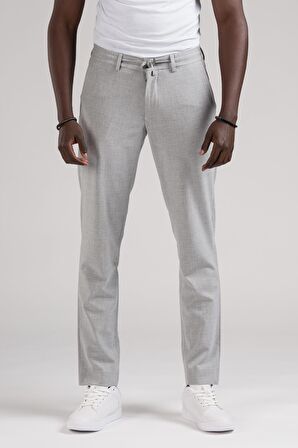 Slimfit Beli Lastikli Ve İplikli Jogger Düz Kumaş Pantolon