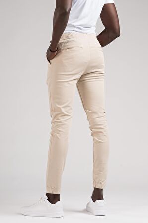 FBI Jeans Dar Ve Lastikli Paça Beli İplikli Kanvas Kumaş Slimfit Jogger Pantolon