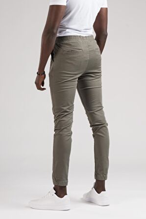 FBI Jeans Dar Ve Lastikli Paça Beli İplikli Kanvas Kumaş Slimfit Jogger Pantolon