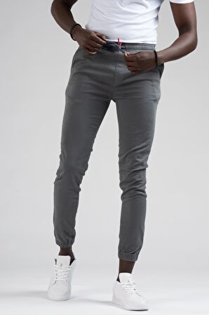 FBI Jeans Dar Ve Lastikli Paça Beli İplikli Kanvas Kumaş Slimfit Jogger Pantolon