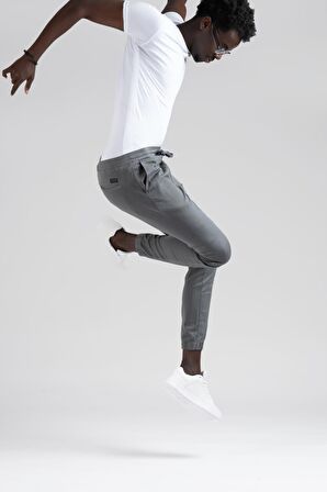 FBI Jeans Dar Ve Lastikli Paça Beli İplikli Kanvas Kumaş Slimfit Jogger Pantolon