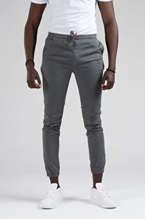 FBI Jeans Dar Ve Lastikli Paça Beli İplikli Kanvas Kumaş Slimfit Jogger Pantolon