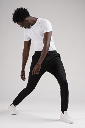 FBI Jeans Dar Ve Lastikli Paça Beli İplikli Kanvas Kumaş Slimfit Jogger Pantolon