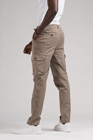 FBI Jeans Mevsimlik Kanvas Kumaş Regular Fit Boru Paça Kargo Pantolon