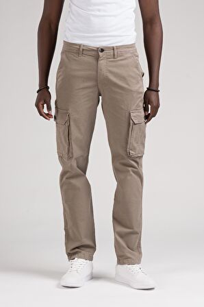 FBI Jeans Mevsimlik Kanvas Kumaş Regular Fit Boru Paça Kargo Pantolon