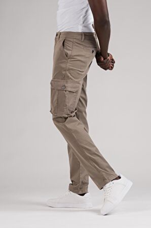 FBI Jeans Mevsimlik Kanvas Kumaş Regular Fit Boru Paça Kargo Pantolon