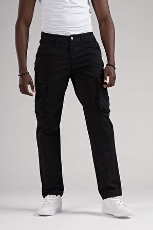FBI Jeans Mevsimlik Kanvas Kumaş Regular Fit Boru Paça Kargo Pantolon