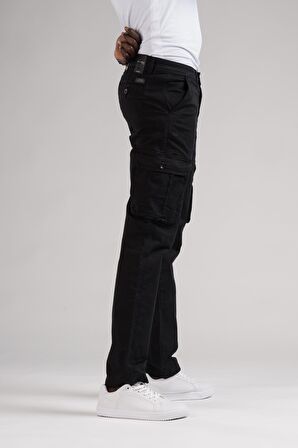 FBI Jeans Mevsimlik Kanvas Kumaş Regular Fit Boru Paça Kargo Pantolon
