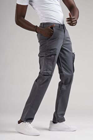 FBI Jeans Mevsimlik Kanvas Kumaş Regular Fit Boru Paça Kargo Pantolon