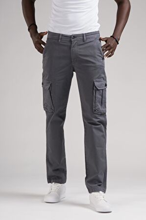 FBI Jeans Mevsimlik Kanvas Kumaş Regular Fit Boru Paça Kargo Pantolon