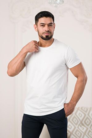 Paul Martin Bisiklet Yaka Önü Baskılı Pamuklu Basic Regular Fit T-shirt