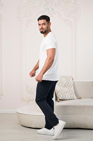 Paul Martin Bisiklet Yaka Önü Baskılı Pamuklu Basic Regular Fit T-shirt