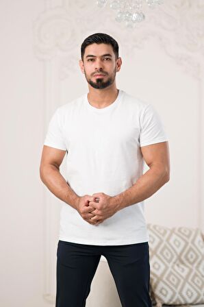 Paul Martin Bisiklet Yaka Önü Baskılı Pamuklu Basic Regular Fit T-shirt