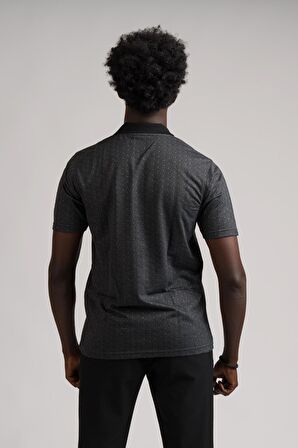 Regular Fit Yakalı Ve Cepli Desenli Erkek Klasik T-shirt